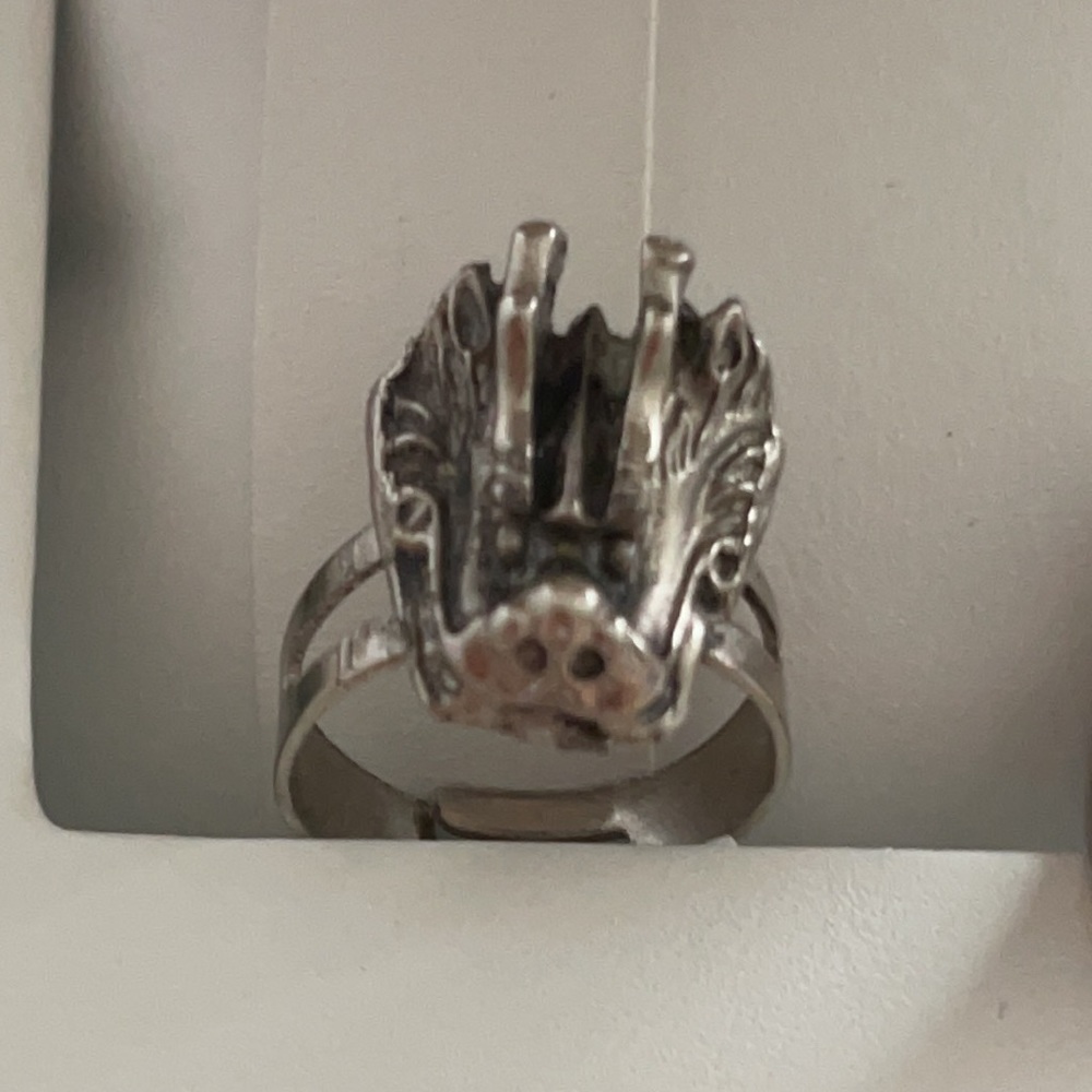 Vintage Dragon head silver ring